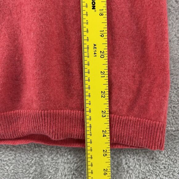 Talbots Sweater Womens L Orange Pure Cashmere Jewel Key Hole Neck Long Sleeve - Picture 11 of 14